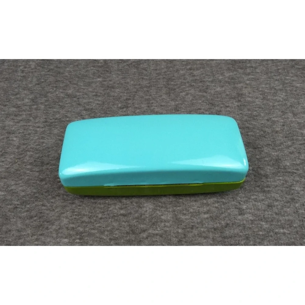 Kate Spade NY Eyeglasses Sunglasses Case Green & Blue Hard Clamshell Eyes Inside